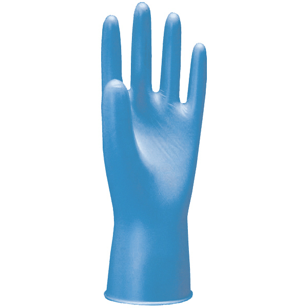 キッチン手袋 エステー モデルローブ No.981ニトリル使いきり手袋(粉付) M ブルー 1(1200枚:100枚×12箱)