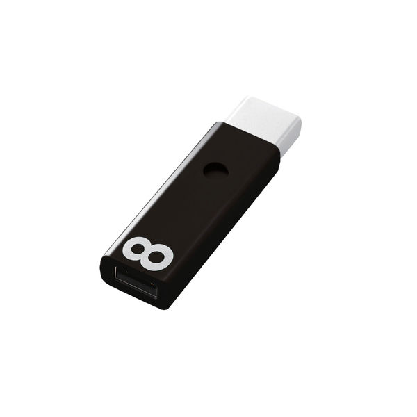 【アスクル】USBメモリ 8GB USB2.0 ノック式 ブラック セキュリティ機能対応 MF-APSU2A08GBK エレコム 1個