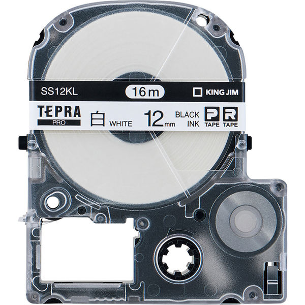 テプラ TEPRA PROテープ ロングタイプ 16m巻 幅12mm 白ラベル(黒文字) SS12KL 1個