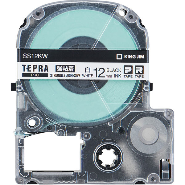 テプラ TEPRA PROテープ 強粘着 幅12mm 白ラベル(黒文字) SS12KW 1個 キングジム