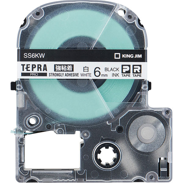 テプラ TEPRA PROテープ 強粘着 幅6mm 白ラベル(黒文字) SS6KW 1個