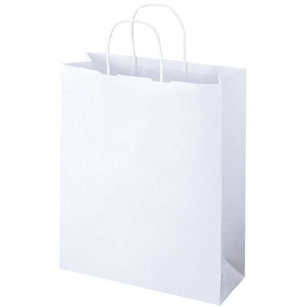 丸紐 クラフト紙手提袋ベーシック 320×400×115 白 1袋（50枚入
