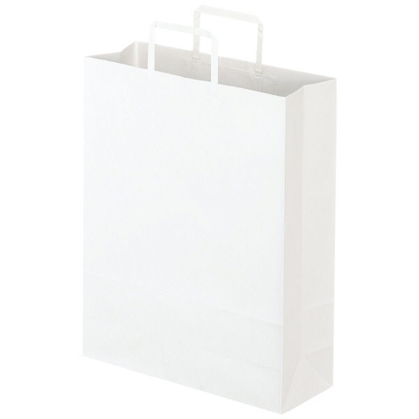 平紐 クラフト紙手提袋ベーシック320×400×115 白 1袋（50枚入