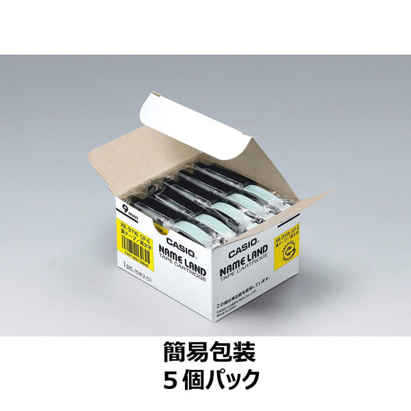 カシオ CASIO ネームランド テープ スタンダード 幅9mm 黄ラベル