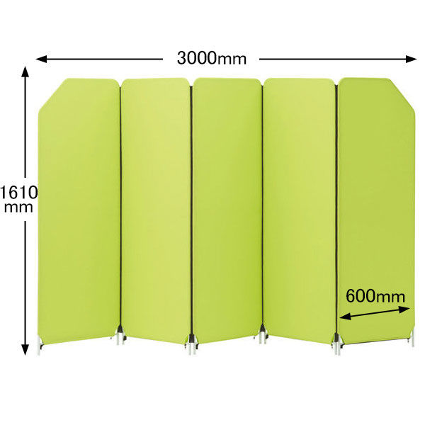 林製作所 クロスZIPスクリーン シングルジップタイプ 5連 ライトグリーン 幅3000(600×5枚)×高さ1610ｍｍ YS-N5GR 1台