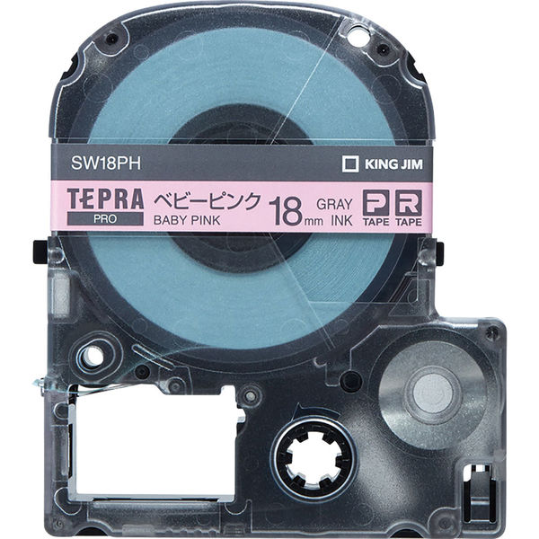 テプラ TEPRA PROテープ 幅18mm ベビーピンクラベル(グレー文字) SW18PH 1個 キングジム