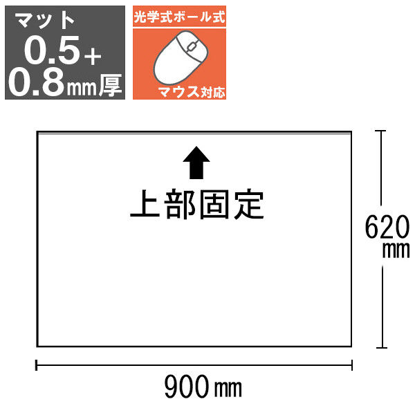デスクマット ダブルマット 幅900×奥行620mm マット厚0.5+0.8mm 031-12 森松