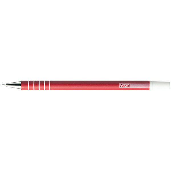 アスクル キャップ式ラバーボールペン 油性 0.7mm 赤インク 10本 ASR3-R オリジナル