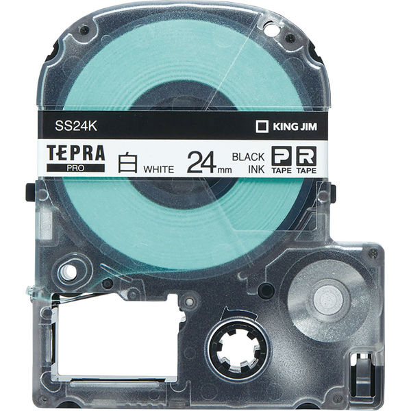 テプラ TEPRA PROテープ スタンダード 幅24mm 白ラベル(黒文字) SS24K-5P 1セット（5個入） キングジム