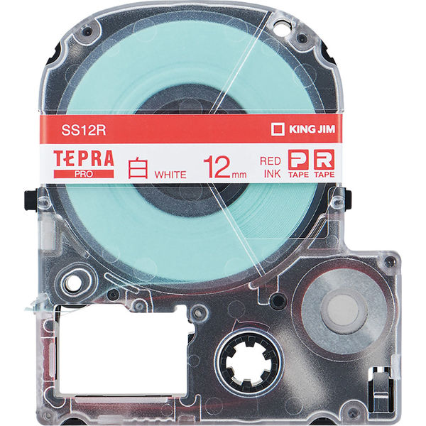 テプラ TEPRA PROテープ スタンダード 幅12mm 白ラベル(赤文字) SS12R 1個 キングジム