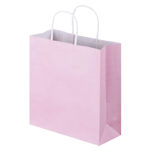 アスクル 手提げ紙袋 丸紐 パステルカラー ピンク S 1袋 50枚入 スーパーバッグ 通販 Askul 公式