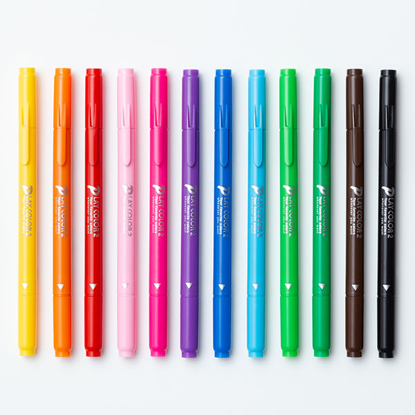 アスクル】トンボ鉛筆【PlayColor】水性サインペン プレイカラー2 12色セット 太・極細ツイン GCB-011 1個 通販  ASKUL（公式）