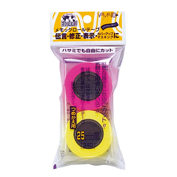 【アスクル】ヤマト メモックロールテープ詰替用 幅25mm×10m巻 ローズ＆レモン WR-25H-6A 1パック（2巻入）（直送品） 通販