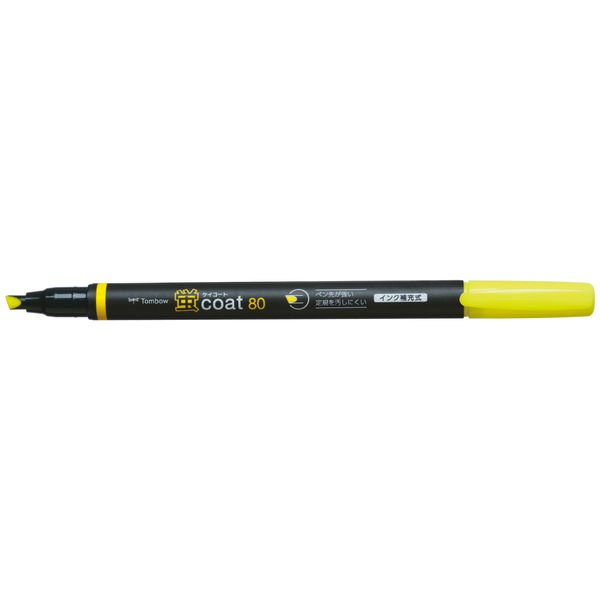 トンボ鉛筆【蛍コート80】蛍光マーカー/蛍光ペン　シングルタイプ　黄色きいろ　5本