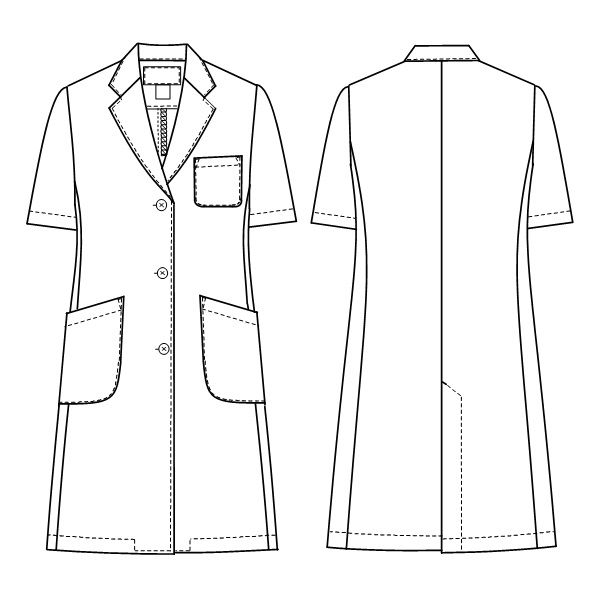 アスクル】ナガイレーベン 女子シングル半袖診察衣 （ドクターコート） 医療白衣 ホワイト M KEX-5132（取寄品） 通販 ASKUL（公式）