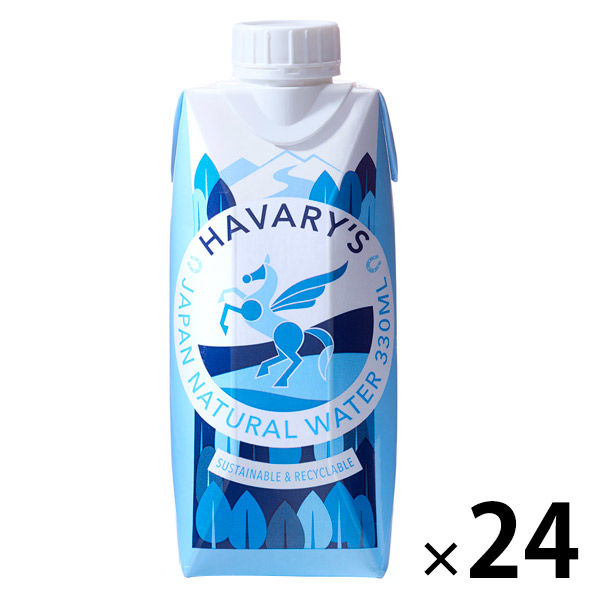 【紙パック】HAVARY'S（ハバリーズ） JAPAN NATURAL WATER 330ml 1セット(24本：12本入×２箱)