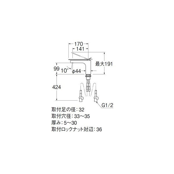 アスクル】SANEI シングルワンホール洗面混合栓 K4732NJV-D7-13 1個（直送品） 通販 ASKUL（公式）