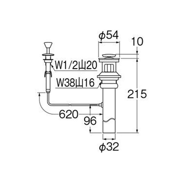 アスクル】SANEI ワイヤー式ポップアップ排水栓上部 H700-3XW-32 1個 