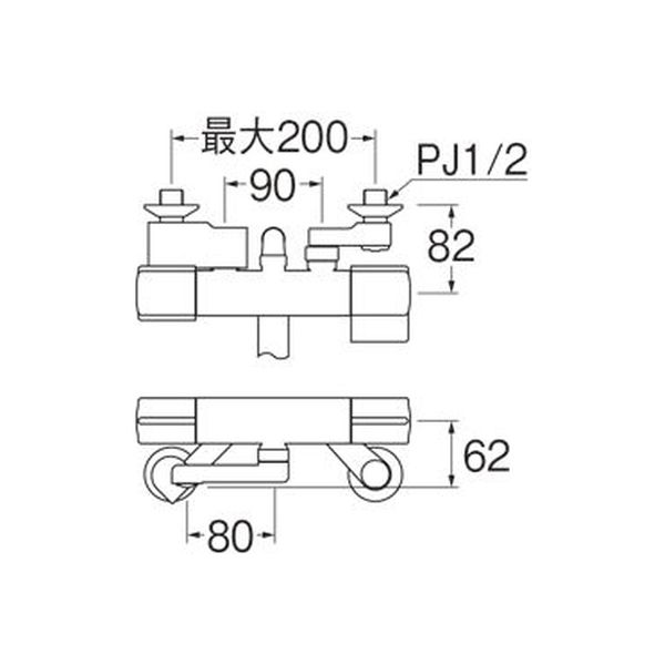 SANEI サーモシャワー混合栓 SK18C-S9L08 1個（直送品）
