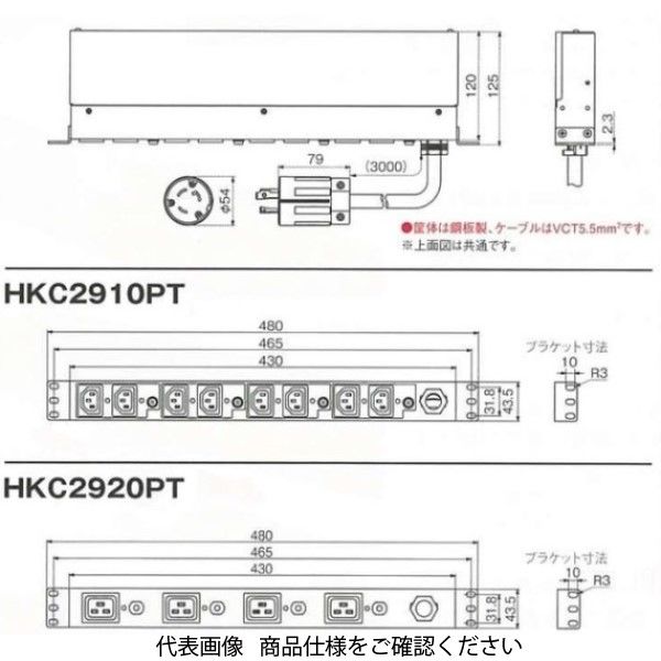 アメリカン電機 IEC形コンセントバー4個口 HKC2920PT 1個（直送品