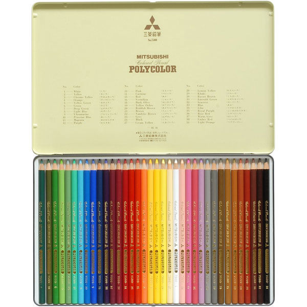 アスクル】三菱鉛筆 ポリカラー色鉛筆7500 36色 K750036C 1個（36色各1 