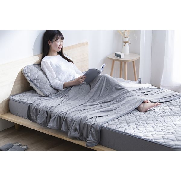 ファッションデザイナー アイリスオーヤマ 冷感ケット BBK-NS3-D ライトグレー ケットD 家具 インテリア 寝具 マットレス 毛布 ケット  タオルケット
