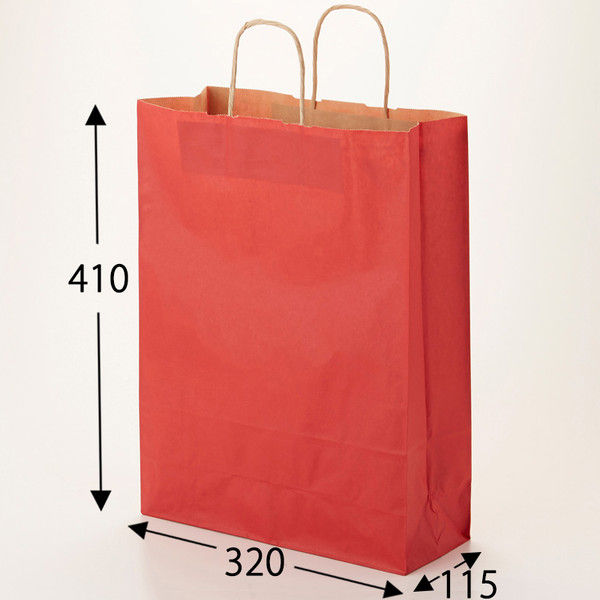 【ケース販売】HEIKO 紙袋 25チャームバッグ 2才 未晒 赤C 003201403 1ケース(50枚入×4袋 合計200枚)（直送品）