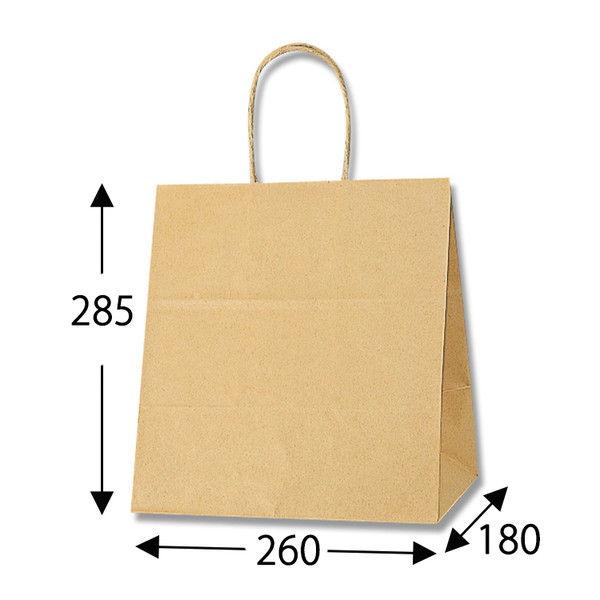 【ケース販売】HEIKO 紙袋 25チャームバッグ 26-18 未晒無地 003267102 1ケース(50枚×4袋 計200枚)（直送品）