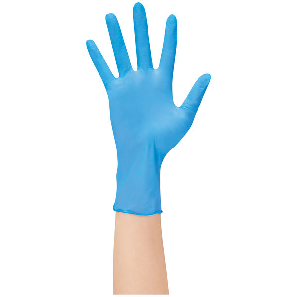ファーストレイト MCニトリル手袋 ブルー 35粉なし M FR-6107 1箱（100