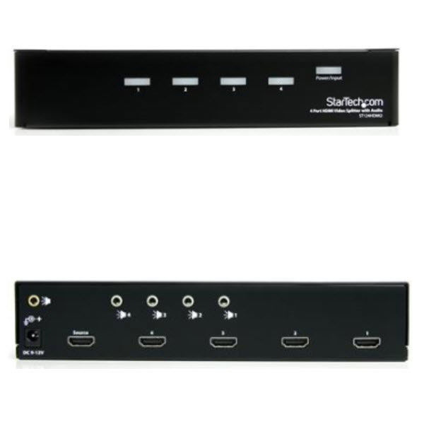 StarTech.com 4出力対応HDMIスプリッター分配器 ステレオオーディオ対応 ST124HDMI2（直送品）