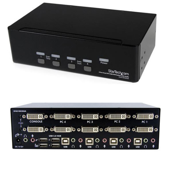 StarTech.com 4ポート デュアルDVIモニター対応USB接続KVMスイッチ SV431DD2DUA（直送品）