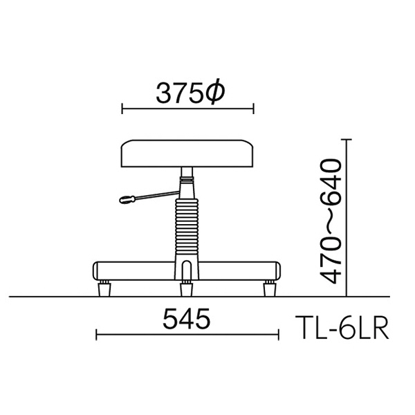 ガス上下式作業用チェア　TL-6LR　ブラック　固定脚　ノーリツイス　（直送品）