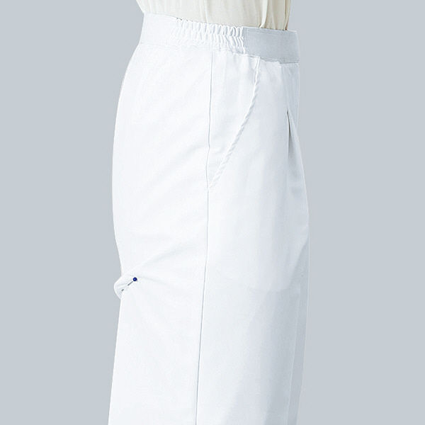 KAZEN レディススラックス 医療白衣 ホワイト LL REP165-C/10（直送品）