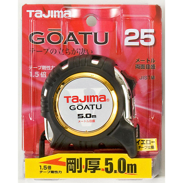 【コンベックス】TJMデザイン　TAJIMA（タジマ）　コンベックス　剛厚Gロック-25　5.0m　25mm幅　メートル目盛　GAGL2550　1個
