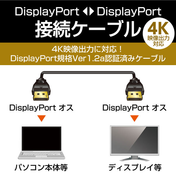 エレコム ディスプレイポートケーブル 2m CAC-DP1220BK - タブレット