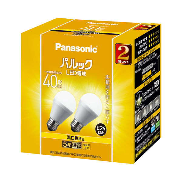 パナソニック LED電球 一般電球タイプ E26口金 40形 温白色 広配光