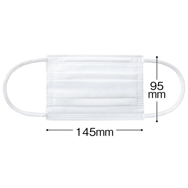アスクル　耳にやさしい やわらかいマスク　小さめサイズ　ホワイト　1箱（50枚入） オリジナル