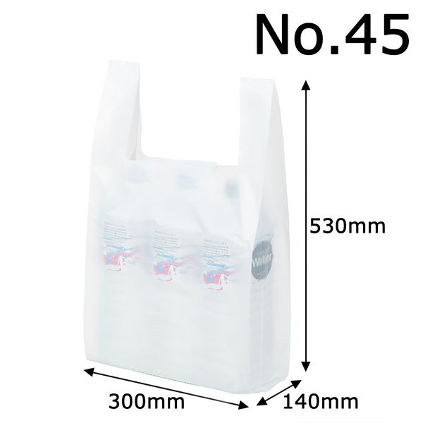 アスクル レジ袋（乳白）バイオマスポリエチレン50%入 45号 1袋（100枚