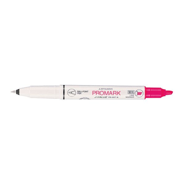 アスクル】 三菱鉛筆 ボールペン付き蛍光ペン プロマーク 桃 PB105T.13 1本 通販 - ASKUL（公式）