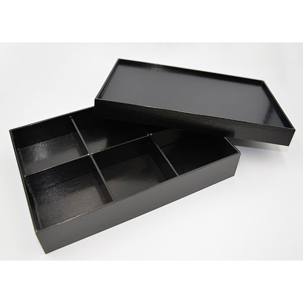 パックスタイル 黒漆 貼箱 260-180 六ツ仕切 1ケース40枚(10枚×4袋