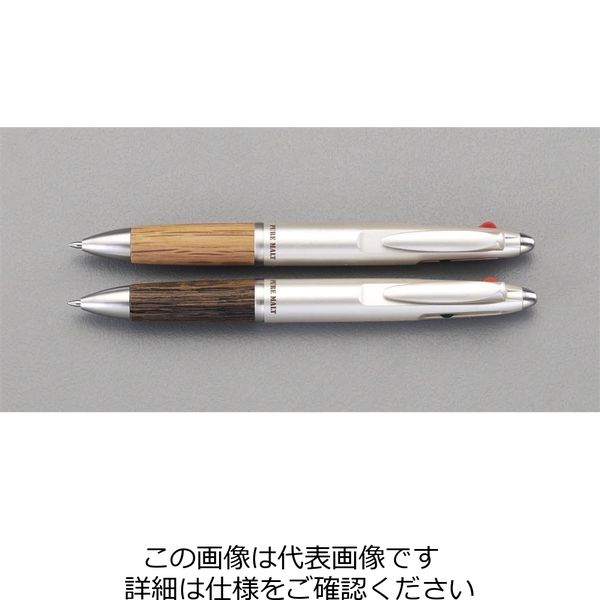 【アスクル】 エスコ（esco） 0.7mm 2色シャープ・ボールペン（黒・赤/ナチュラルウッド） 1セット（10本） EA765MG