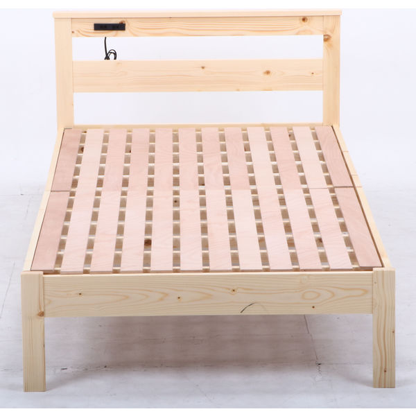 不二貿易 ブラザー パイン材木製ベッド 幅1020×奥行2040×高さ740mm 50226 1台（直送品）
