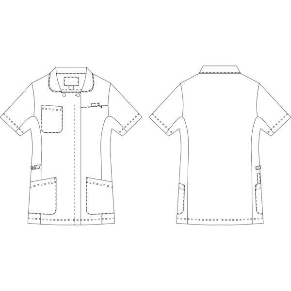 アスクル】 KAZEN（カゼン） レディスジャケット半袖 980 ネイビー×プラム 4L 医療白衣 1枚（直送品） 通販 - ASKUL（公式）