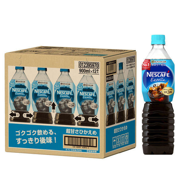 ネスレ日本 ネスカフェ エクセラ ボトルコーヒー 900ml 超甘さ控えめ 1セット（24本）