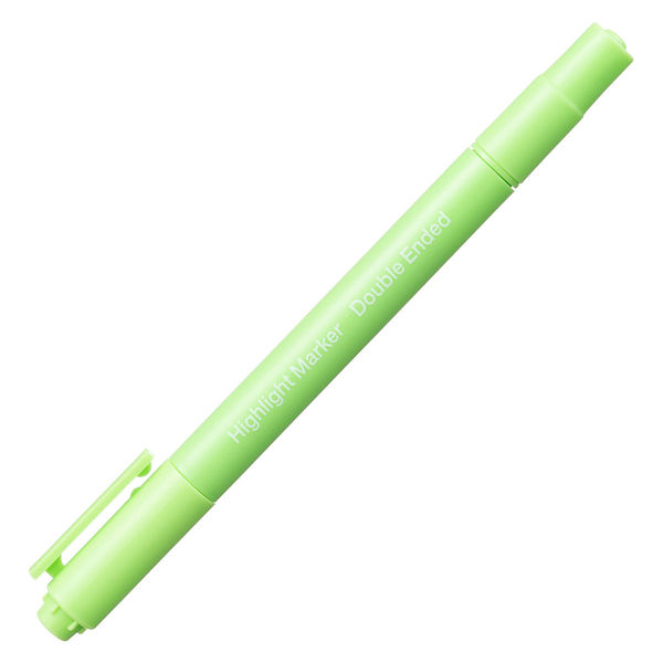 アスクル 蛍光ペン 蛍光マーカー ツインタイプ グリーン 1箱（10本入）