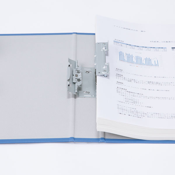 最旬トレンドパンツ アスクル パイプ式ファイル A4タテ 両開き エコノミータイプ とじ厚30mm 背幅46mm ブルー 青 オリジナル 