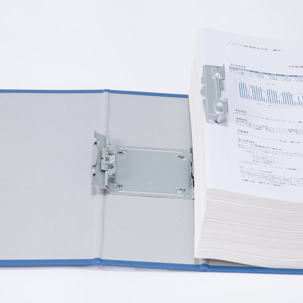 選ぶなら まとめ TANOSEE 両開きパイプ式ファイル A4タテ 800枚収容 背幅96mm 青 1冊 misono-youjien