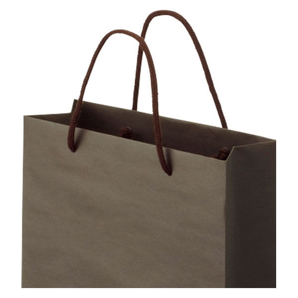 ナチュラルカラー手提袋　丸紐　こげ茶　M　1セット（25枚：5枚入×5袋）　スーパーバッグ オリジナル