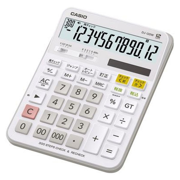 カシオ計算機 チェック検算電卓 DJ-120W-N