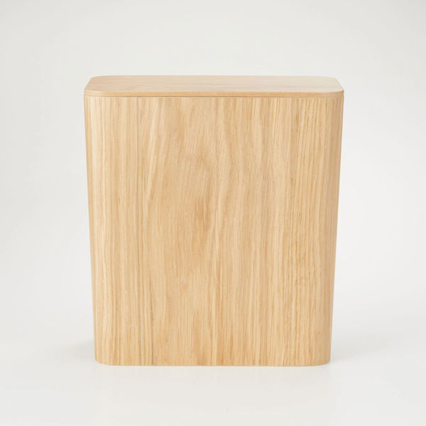 無印良品 木製ごみ箱・袋止めワイヤー付 オーク材突板・角型 02191221 良品計画